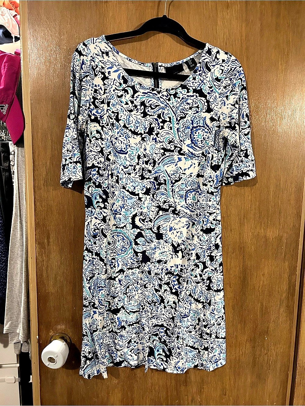 Cynthia Rowley Paisley Mini Dress in Blue & White Size Medium